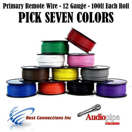 7 Rolls 12 Gauge 100 Feet Audiopipe Primary Remote Wire Auto Power Cable (Best Remote Desktop Program)