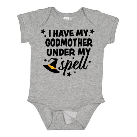 

Inktastic I Have My Godmother Under My Spell with Cute Witch Hat Gift Baby Boy or Baby Girl Bodysuit