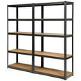 thumbnail image 1 of Gymax 2PCS 72'' Metal 5-Tier Garage Storage Rack Shelf Adjustable Freestanding Black, 1 of 8