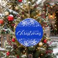 thumbnail image 5 of Welcome Sign for Front Door, Merry Christmas Round Metal Wall Art Wreaths, Winter Snowflake Xmas Blue Outdoor Indoor Wall Hanging Sign for Porch Decor Housewarming Gifts 7.9 Inch, 5 of 8