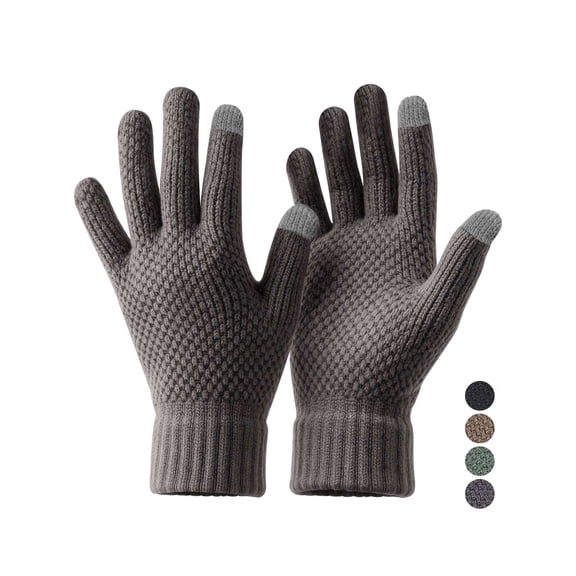 BadPiggies Set of 4 Winter Gloves for Men Women, Touch Screen Texting Warm Gloves with Thermal Soft Fleece Lining Elastic Cuff