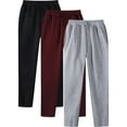 thumbnail image 1 of Dagugfen Sweatpants for Men 3pc Drawstring Fitted Comfy Workout Running Trousers Fall Winter Solid Color, 1 of 8