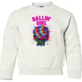 thumbnail image 2 of Inktastic Ballin' Girl Basketball Rainbow Splash Youth Sweatshirt, 2 of 4