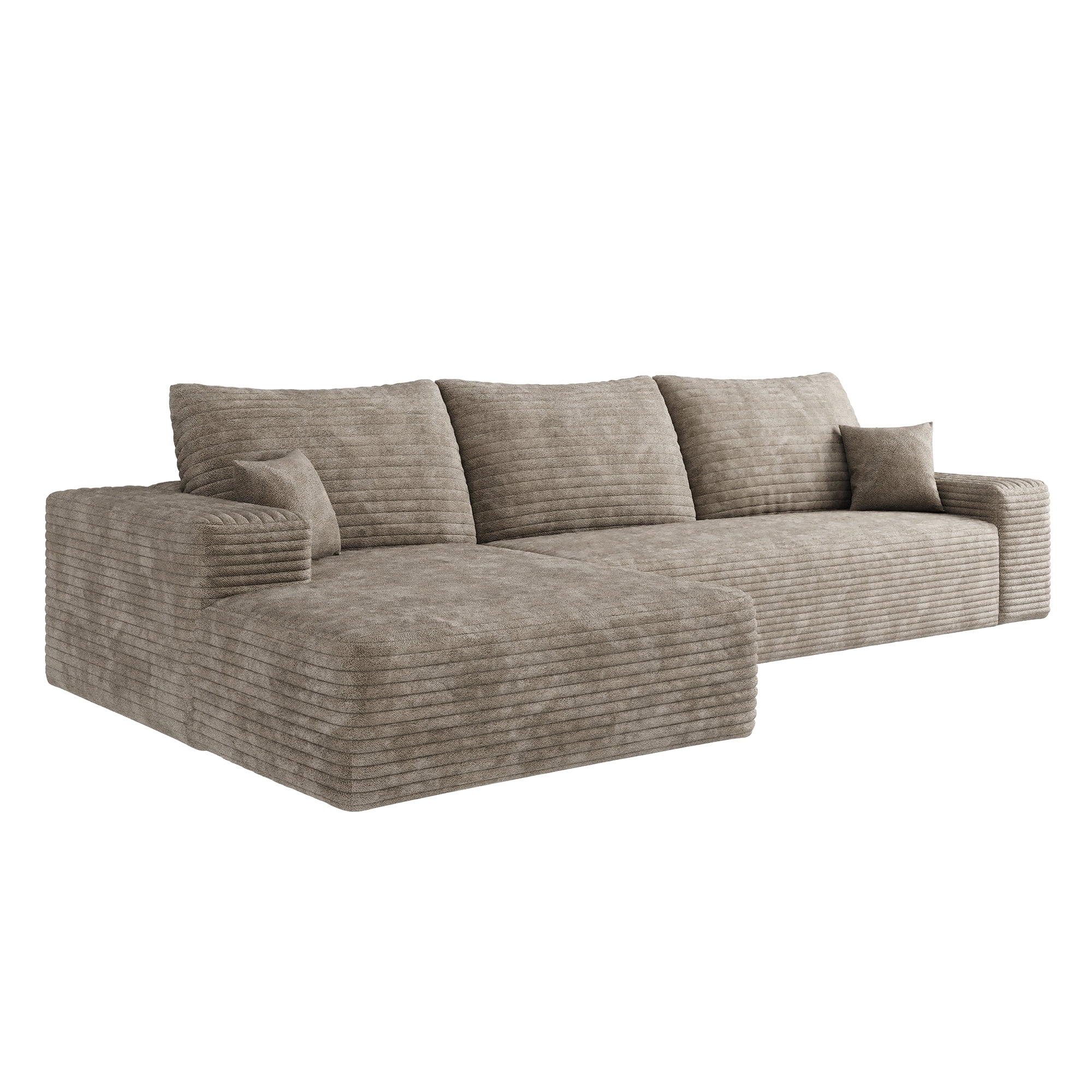 MAYEERTY 107" Camel Modern Modular Cloud Sectional No Assembly Warm Tones Cozy Room