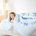 thumbnail image 4 of Erosebridal Girly Bowknot Print 7-Piece Twin Bedding Sets,Vintage Blue Monogrammed J Bedding Comforter Set For Kids Women,Reversible, 4 of 7