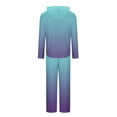 thumbnail image 3 of Perfectbot Womens Fall Outfit Set Fashion Gradient Tracksuit Set Hooded Jacket and Pant Two Piece Sportswear, 3 of 5