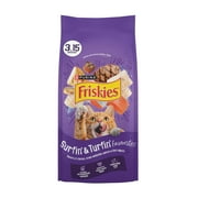 Purina Friskies Surfin and Turfin Favorites Dry Cat Food Flavors of Chicken, Whitefish, Salmon and Filet Mignon, 3.15 lb Bag