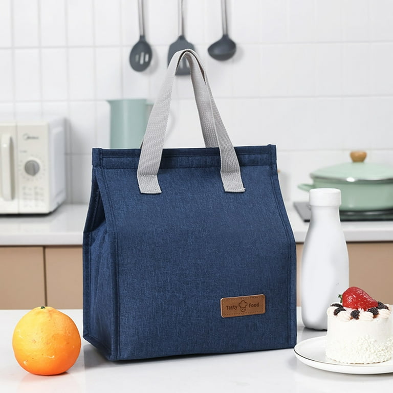 Portable Lunch Bag for Women Solid Color Large Capacity Thermal