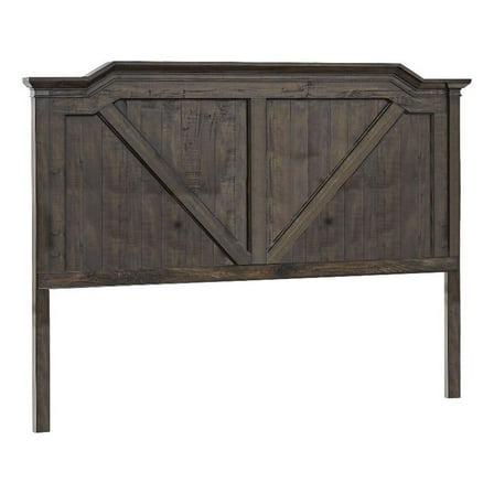 Bowery Hill Modern Farmhouse Rustic Brown Wood King Panel Headboard