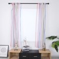 thumbnail image 2 of Juego de 2 cortinas opacas de poliéster a rayas con perforaciones para persianas de ventanas, 2 of 8