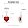 thumbnail image 6 of Lab Grown Ruby 8mm Heart Necklace with Moissanite (AAAA Quality), 14K White Gold, 6 of 7