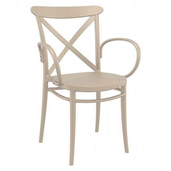 Siesta Exclusive ISP256-DVR Cross XL Resin Outdoor Arm Chair Taupe - set of 2