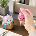 thumbnail image 5 of Dumpling Squishy Cat Ear Bun Slow Rising Toys, Glitter Filled Sensory Squeeze Fidget Toys Adult Desk Stress Relief, 5 of 6