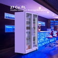 thumbnail image 7 of Commercial Display Refrigerator, 27.1 Cu.Ft Double Glass Door Display Refrigerator with LED Light, 10 Adjustable Shelves for Cafe Restaurant Store Bar, White, 7 of 7