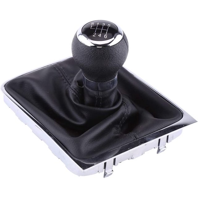 Gear Shift Knob Gaiter Boot, 6 Speed Car Gear Shift Knob Stick Gaiter Boot Frame Kit para Passat B6 2005 2006 2007 2008 2009 2010 2011 2012 Shift Gaiter Kit TUNC Sencillez