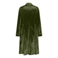 thumbnail image 4 of Fmbrln Womens Elegant Vintage Velvet Coat Long Sleeve Back High Slit Solid Color Coat Casual Dressy Party Jackets with Pockets Green 2XL, 4 of 5