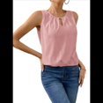 thumbnail image 2 of Chaleco de Moda con Cuello Redondo y Botones, Color Liso, Rosa, Talla L, 2 of 6