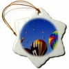 3dRose Hot Air Balloons floating. Albuquerque Balloon Festival, New Mexico - Snowflake Ornament, 3-inch