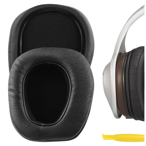 Geekria QuickFit Replacement Ear Pads for Headphones DENON AH-D600, AH-D7100 Headphones Ear Cushions, Repair Parts (Black)