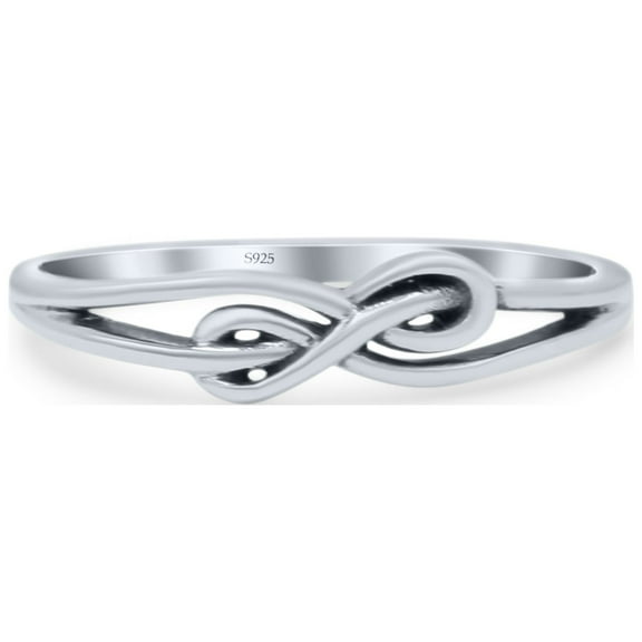Love Knot Twisted Double Infinity Oxidized Ring Solid 925 Sterling Silver Thumb Women Ring 4