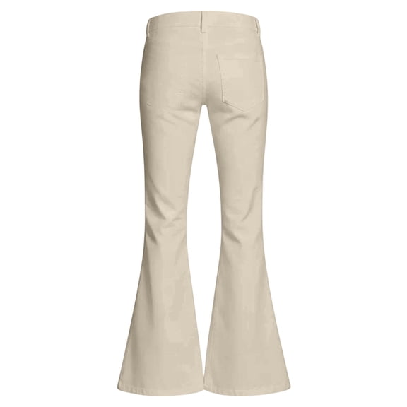 Gunia Uniform Pants For Little Girls School Casual Flare Pants For Kids Comfort Everyday Wear Relaxed Fit Trousers Khaki 5-6 Years