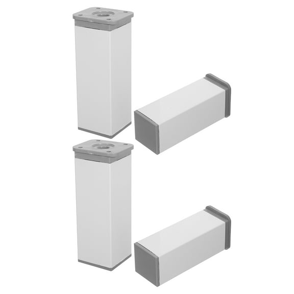 LOLIPPYY 4-Pack White Adjustable Furniture Legs for Cabinets, Sofas with Moisture Resistant and Stable Support Feet