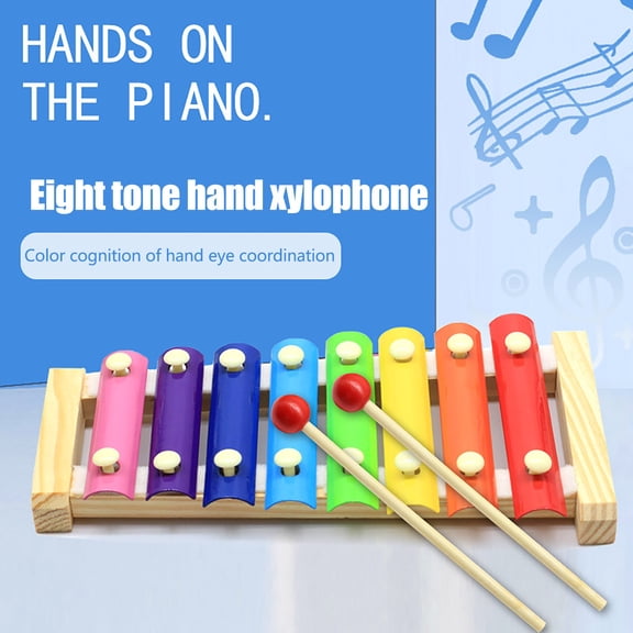Colorful Wooden Octave Xylophone for Infants, Early Education Percussion Musical Toy with Bright Keys Develops Rhythm Hearing Fine Motor Skills Baby Gift