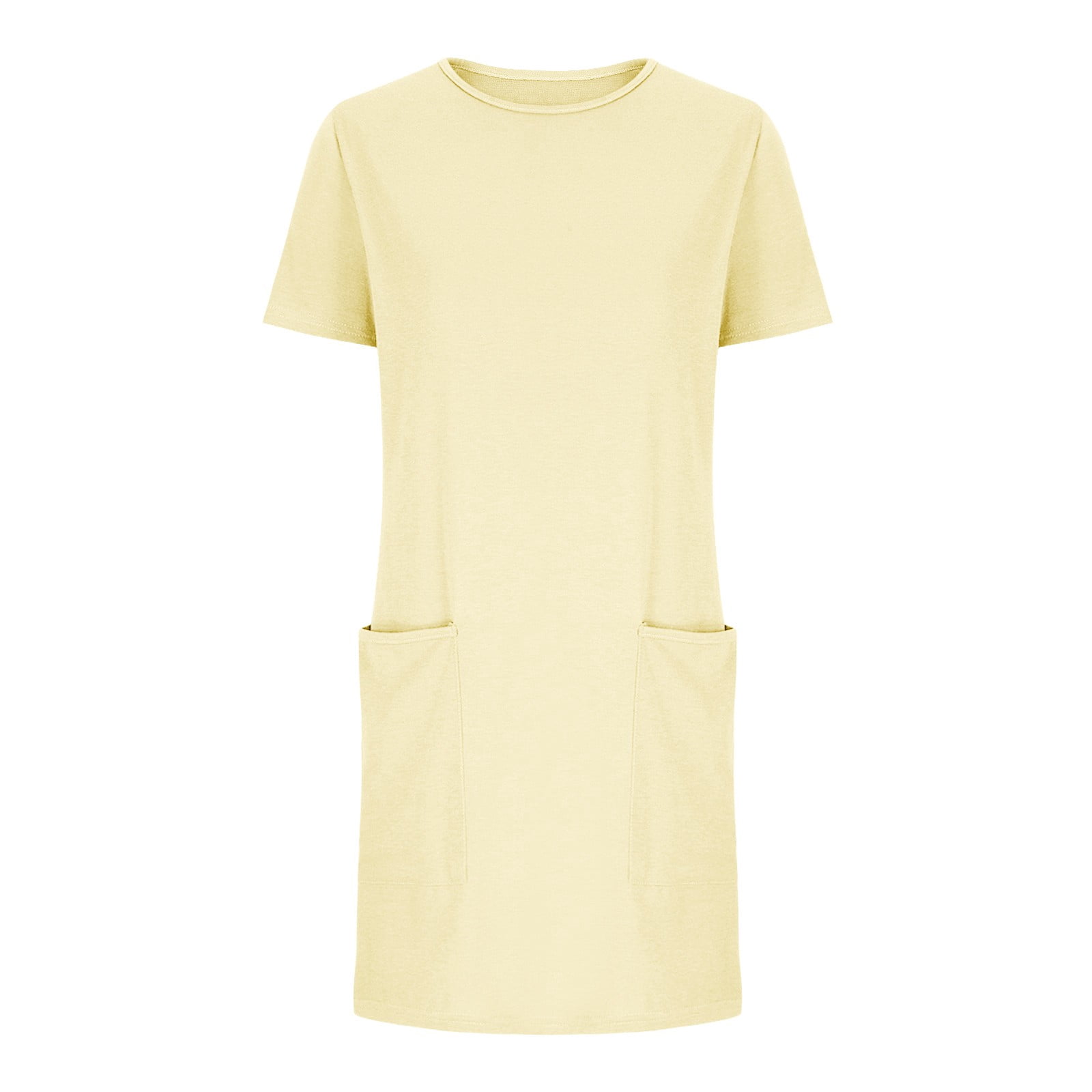 Womens Short Sleeve Mini T-Shirt Dress Workout Sport Tennis Athletic Dress With 2 Pockets