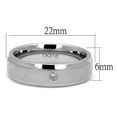 thumbnail image 2 of High polished (no plating) Stainless Steel Ring with AAA Grade CZ in Clear for Women Clear Stone Color Style TK2934 Size 12, 2 of 4
