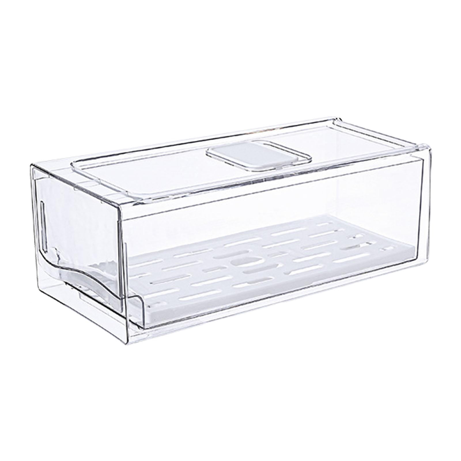 TISHITA Fridge Drawer Bins Food Storage Container Refrigerator Organizer Drawer Bins Clear for Home Household Fruit Vegetable Produce S