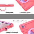 thumbnail image 4 of 3-Layer Kids Case for Samsung Galaxy Tab A7 Lite 8.7" 2021, Durable Sturdy Protection Silicone PC Case with Swivel Stand, Hand Strap Shoulder Strap Pencil Holder with Charging Port Lid - Redpurple, 4 of 12