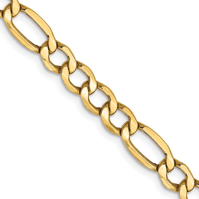 Chaîne Figaro en Or Jaune 10k 5.35mm Pendentif Charme