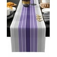 thumbnail image 2 of Purple Ombre Stripes Cotton Linen Table Runner 13 x 70 inch Minimalist Gradient Lines Texture Non-slip Rectangular Dining Table Decor for Wedding Party Holiday Dinner, 2 of 8