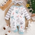 thumbnail image 2 of CAICJ98 Newborn Baby Girl My 1st Easter Outfit Long Sleeve Bunny Romper Headband 2Pcs Clothes Set (Mint Green,3-6 Months), 2 of 7