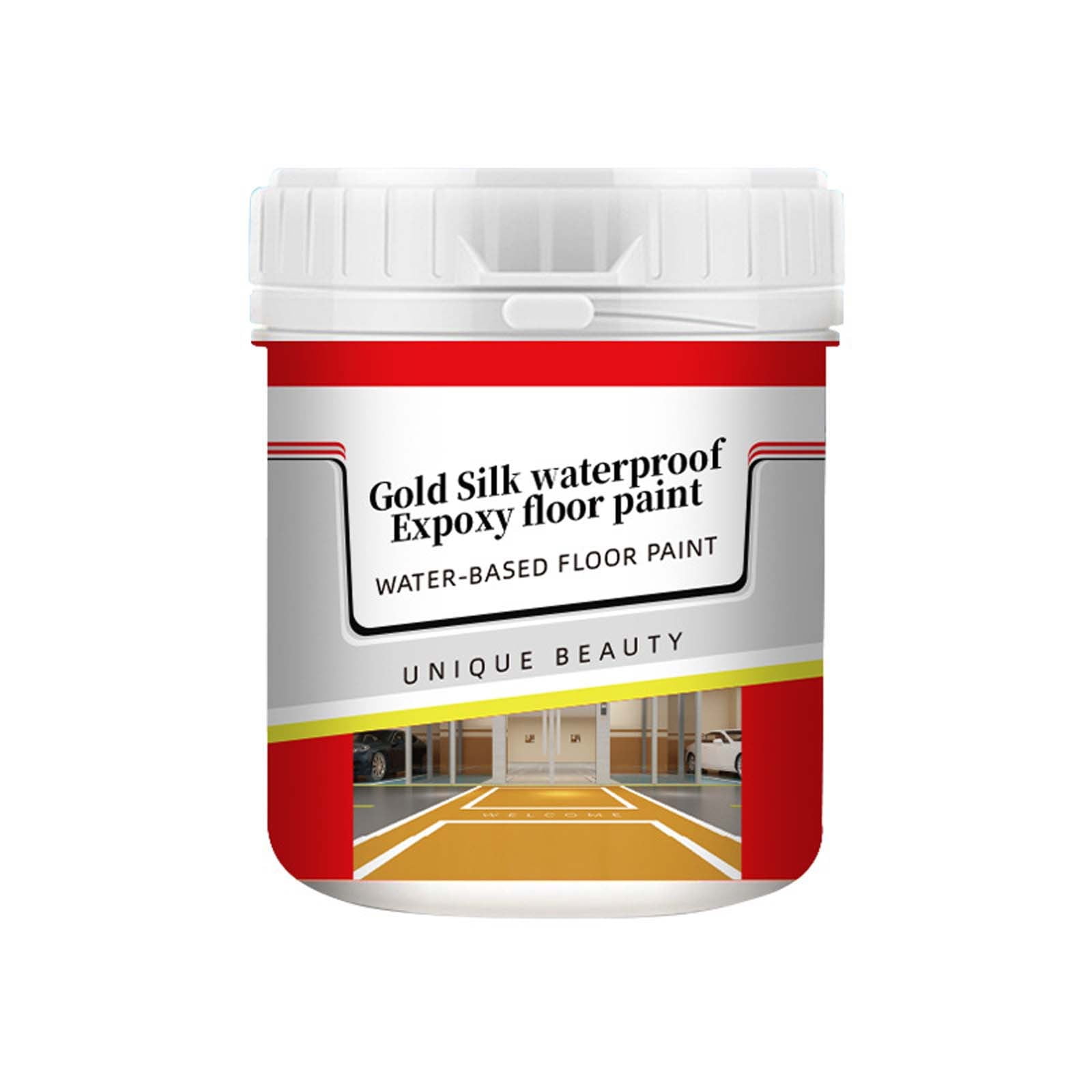 Floor Paint Quick-Dry Slip, Anti-Slip Concrete Floor Paint, Concrete Floor Paint for Interior & Exterior, Water-Based Epoxy Floor Paint, Gold Silk Epoxy Floor Paint