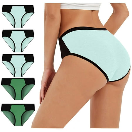 

Dadaria Postpartum Underwear 5PC Women Solid Color Patchwork Briefs Panties Underwear Bikini Underpants Multicolor XXL Women