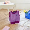 thumbnail image 2 of Mercatoo Baby Toddler Boys Girls Patchwork 𝐂olorblock Crew Neck Sweater Vest Sleeveless Pullover Knitted Tank Tops, 2 of 5