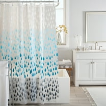 Bath Bliss Raindrop Design 70" x 72" PEVA Shower Curtain in Blue Ombre