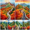 thumbnail image 2 of Pintura de diamante 5D DIY, nueva colección de la Gran Muralla, mosaico de taladro cuadrado/redondo completo, paisaje de árbol, diamantes de imitación, decoración del hogar WE1681, 2 of 4