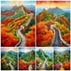 thumbnail image 2 of Pintura de diamante 5D DIY, nueva colección de la Gran Muralla, mosaico de taladro cuadrado/redondo completo, paisaje de árbol, diamantes de imitación, decoración del hogar WE1681, 2 of 4