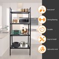 thumbnail image 2 of Baokaler Ladder Shelf, 4-Tier Metal Bookshelf Plant Flower Stand Storage Rack Industrial Organizer Modern Shelves Shelving Bookcase Metal Frame for Living Room Kitchen Office 23.6*13.8*57.9in Black, 2 of 12