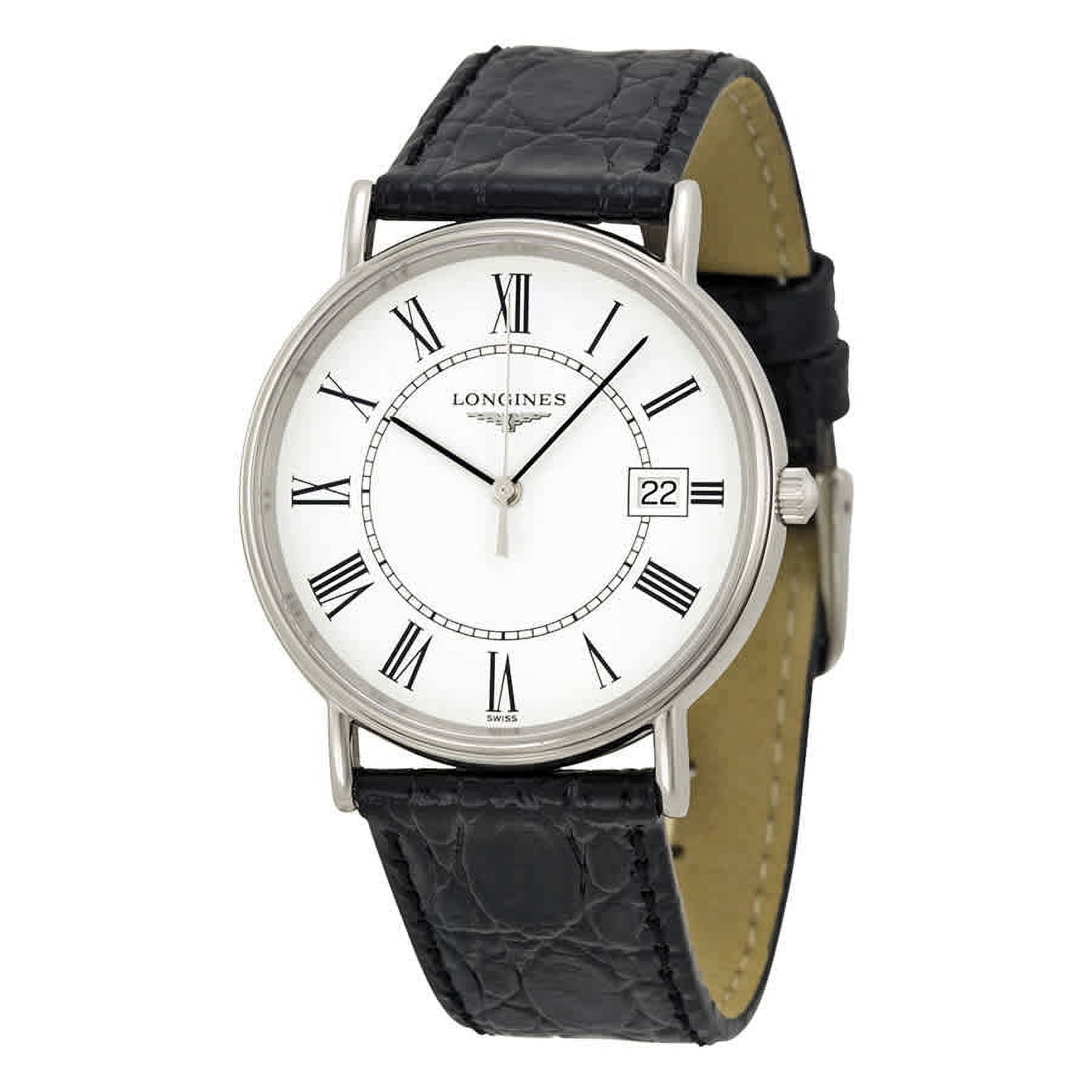 Longines Presence Men's Watch L47202112, Gold-Tone Steel, Leather