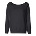 thumbnail image 1 of Bella Canvas Sponge Fleece Wide Neck Sweatshirt 7501, S, Solid Black Triblend, 1 of 2