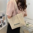 thumbnail image 4 of Bolsa de hombro de paja con letras para mujer de Ehuebsd mano de gran capacidad tejido a mano para playa y vacaciones informal, 4 of 9