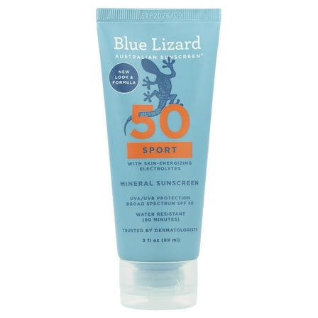 Blue Lizard Australian Sunscreen Sport Mineral Sunscreen, SPF 50, 3 fl oz (89 ml)