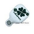 thumbnail image 1 of 1pc lucky Clover Pattern Golf Putter Cover PU Leather Large Mallet Golf Head Cover Magnetic Closure Golf Head cover White, 1 of 6