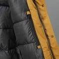 thumbnail image 4 of TFEOQRY Padded Coats Parkas for Men Solid Color Thermal Zipper Button Hooded Jacket Large-Pocket Stand-Up Collar Long Sleeve Parkas Yellow, 4 of 9