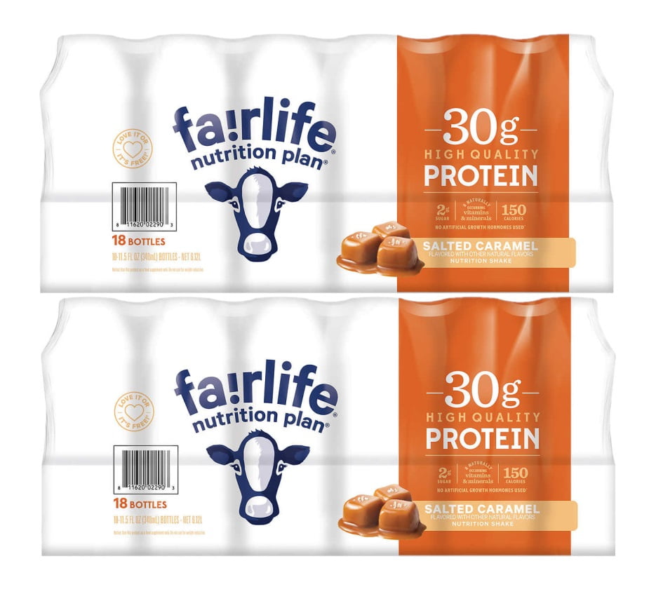 2 Pack Fairlife Protein Shake, Salted Caramel, 11.5 fl oz, 18 ct
