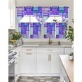 thumbnail image 4 of Happy 10th Birthday Swag Kitchen Curtains Sets for Windows 24 Inch Length, Purple Bows Balloons Cakes Polka Dot Short Window Curtain Panels Swags Valances and Tiers 3 Piece Set for Cafe/Dining Room, 4 of 5