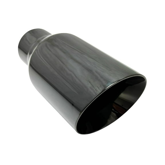 Exhaust Tip 2.25" Inlet 4.00" Outlet 8.00" long Slant Angle Black Stainless Steel Wesdon Exhaust Tip